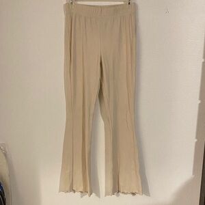 Cream Flared Pants